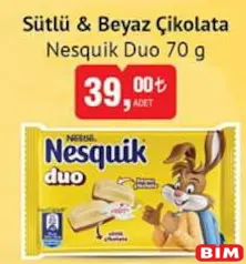 NESTLE NESQUİK DUO SÜTLÜ & BEYAZ ÇİKOLATA 70 G